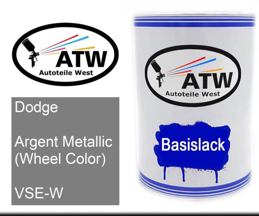 Dodge, Argent Metallic (Wheel Color), VSE-W: 500ml Lackdose, von ATW Autoteile West.